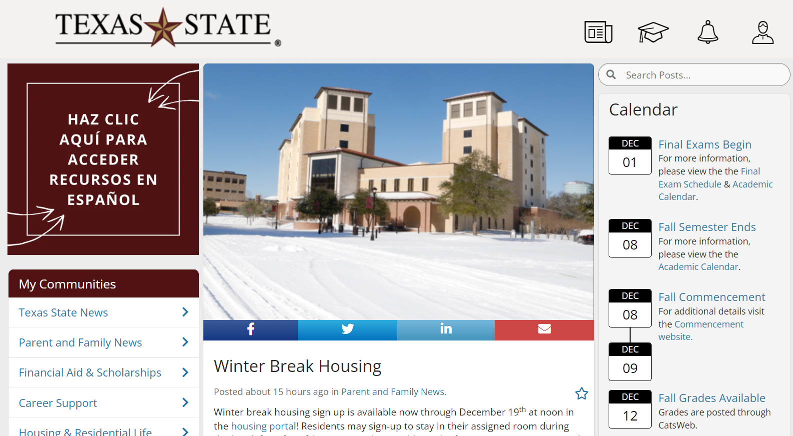 New Student and Family Experiences : Texas State University